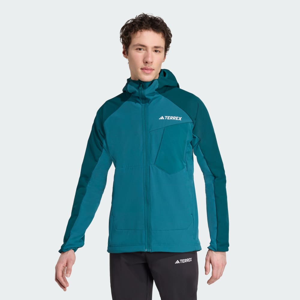 

Куртка Adidas Terrex Xperior Softshell Fleece Hooded Jacket, цвет Mystery Green/Aurora Ivy