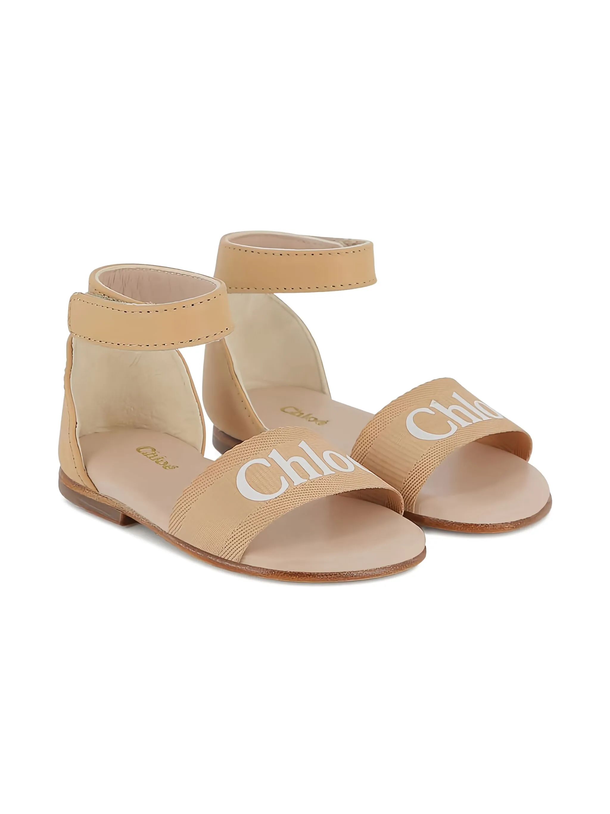 

Сандалии с логотипом Chloé Kids, бежевый