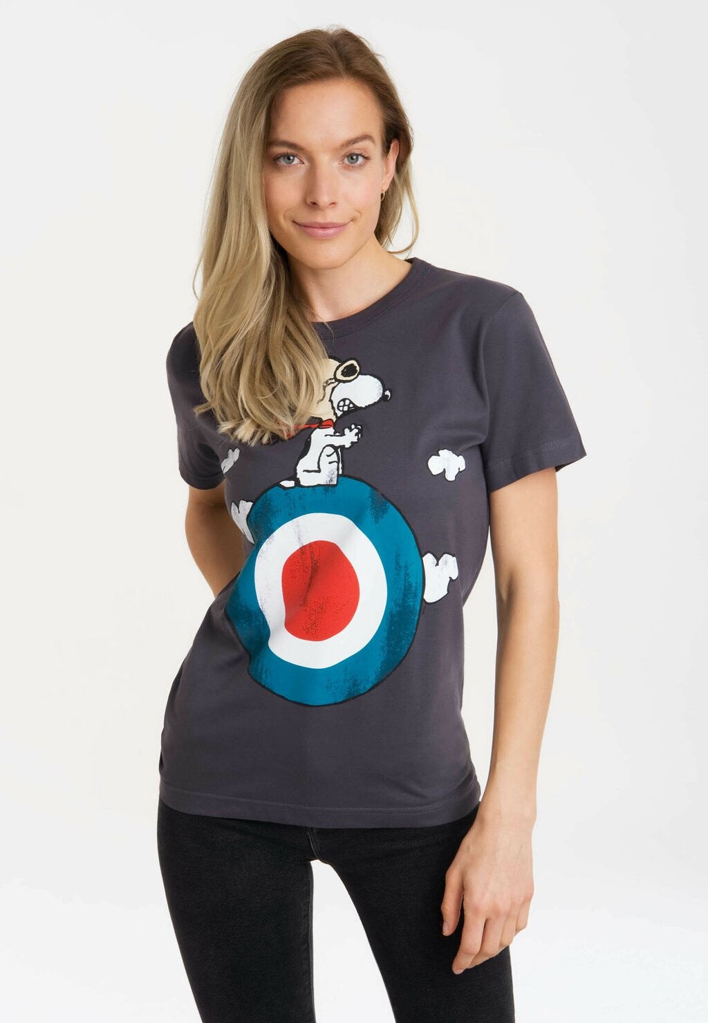 

Футболка с принтом PEANUTS SNOOPY LOGOSHIRT, цвет blau-grau