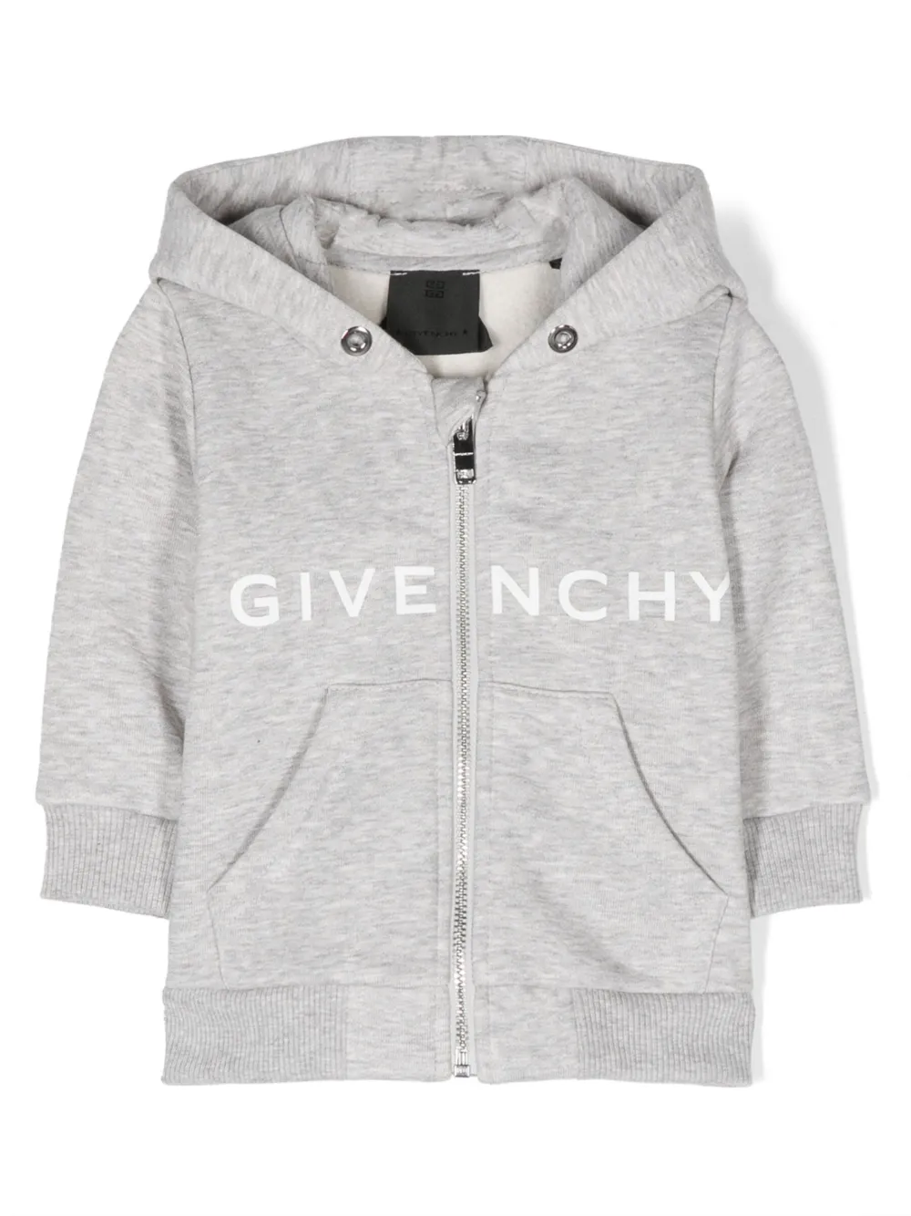 

Худи на молнии с логотипом Givenchy Kids, серый