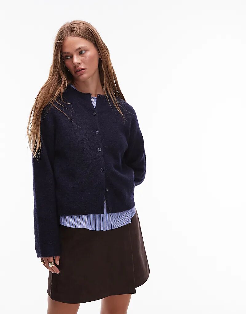 

& Other Stories кардиган из альпаки и шерсти с пуговицами спереди, синего цвета