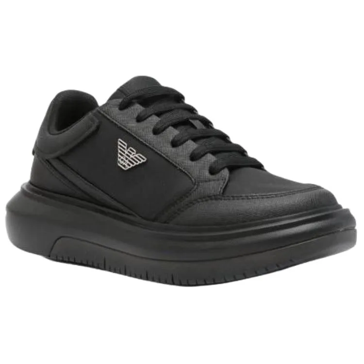 EMPORIO ARMANI Мужские черные кеды Low top Casual — фото 4