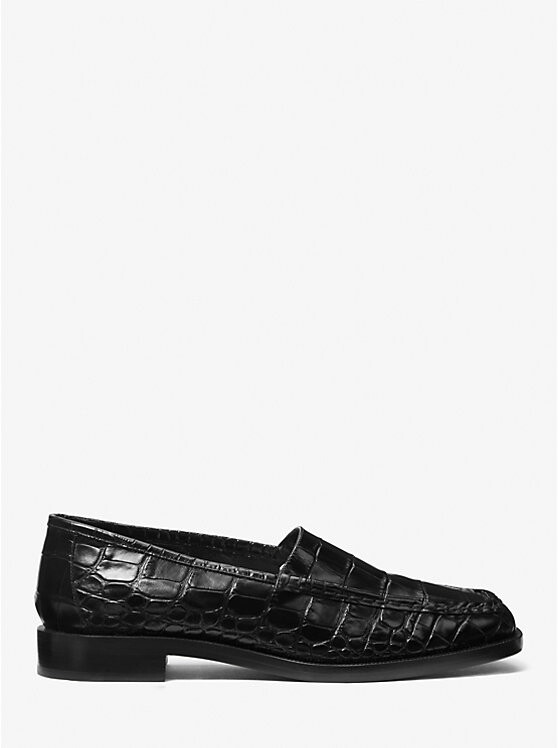 Туфли Carolyn из тисненой кожи с крокодиловым принтом Michael Kors, черный — фото 2