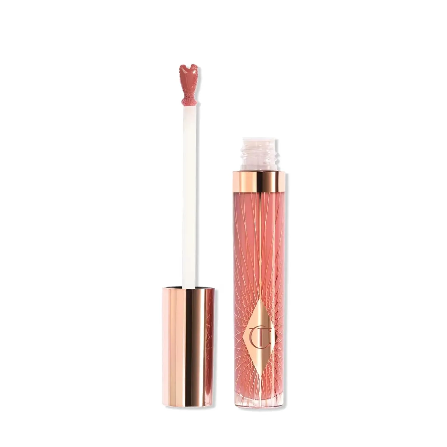 Charlotte Tilbury Collagen Lip Bath - Блеск для губ, придающий им объем и сияние - Формула с ухаживающими компонентами для увлажнения и питания губ, Pillow Talk Medium - warm berry pink