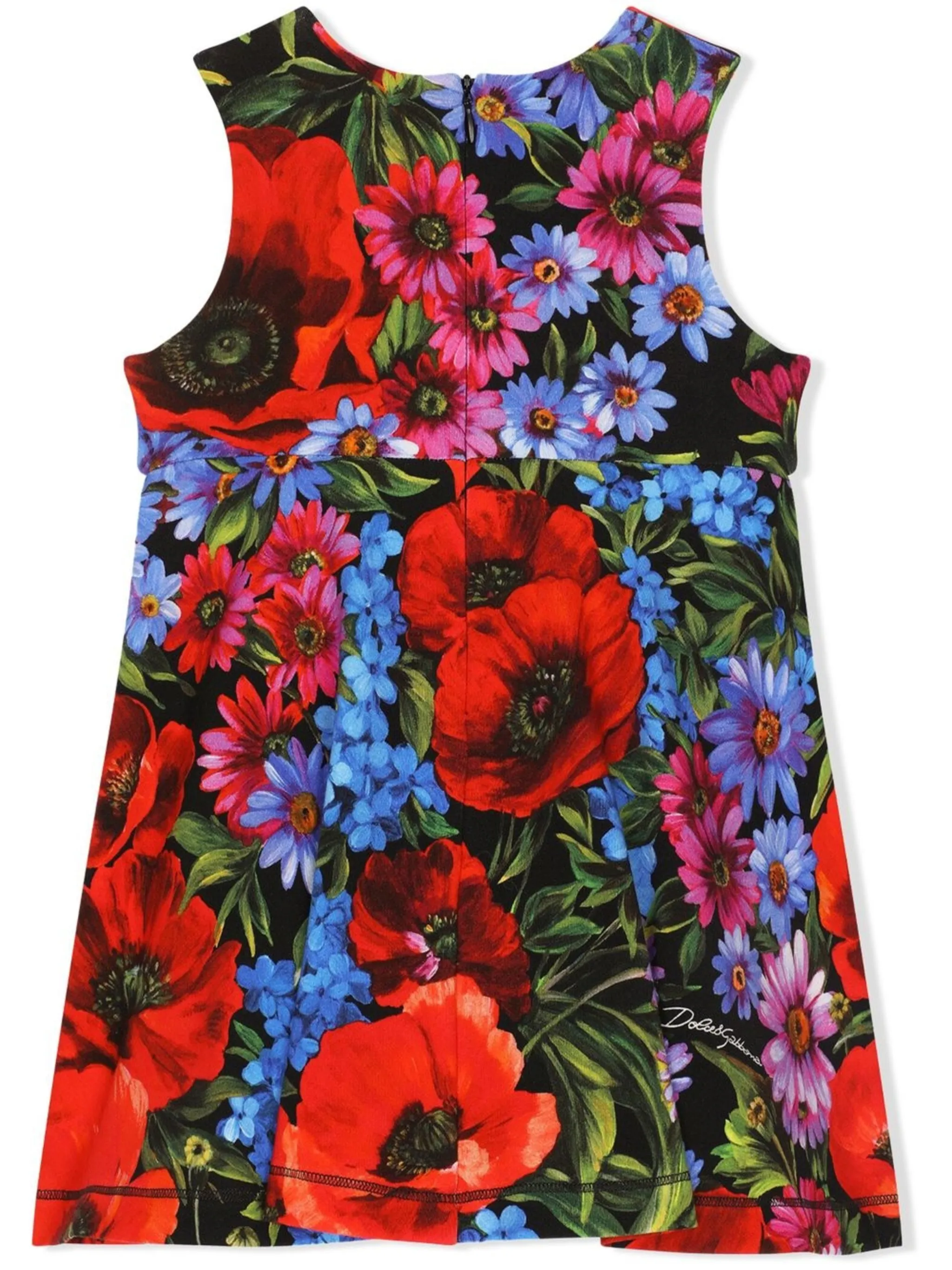 Платье миди с принтом Meadow Dolce & Gabbana Kids, синий — фото 2
