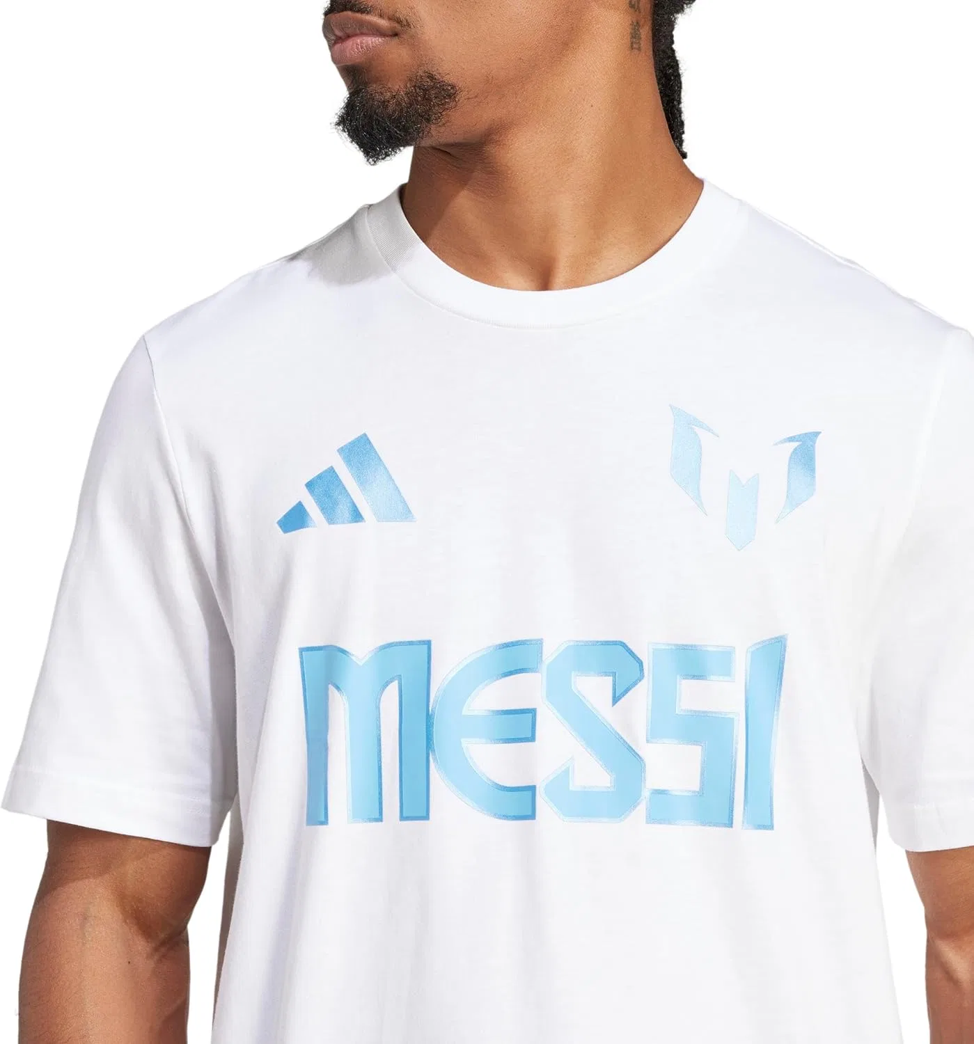 Футболка футбольная adidas Messi, белый — фото 4