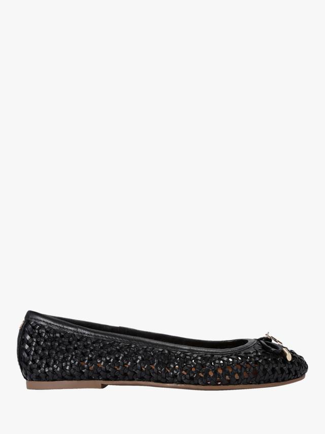 Балетные туфли-лодочки из плетеной кожи mya KG Kurt Geiger, черный