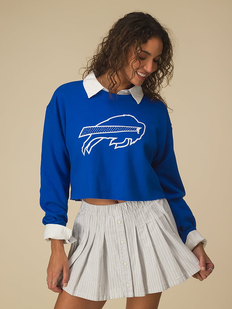 

Укороченная флисовая толстовка Buffalo Bills Junk Food Clothing, blue-bills