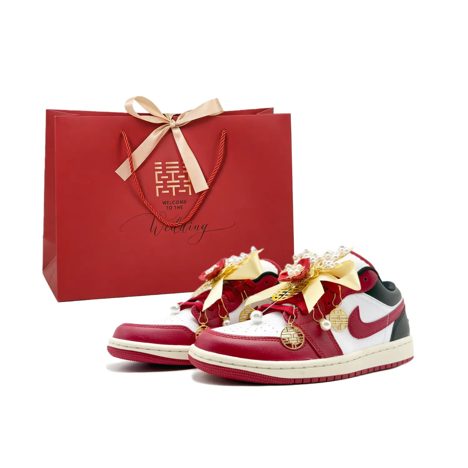 

Jordan Air 1 Abrasion Resistant Low top Vintage Basketball Shoes Unisex красные