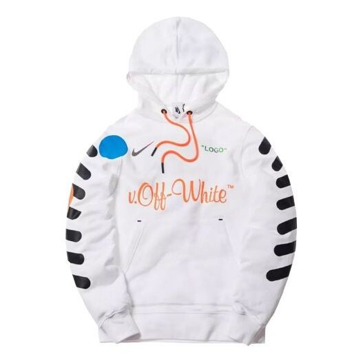 

Толстовка x off-white mercurial nrg x hoodie 'white total orange' Nike, белый