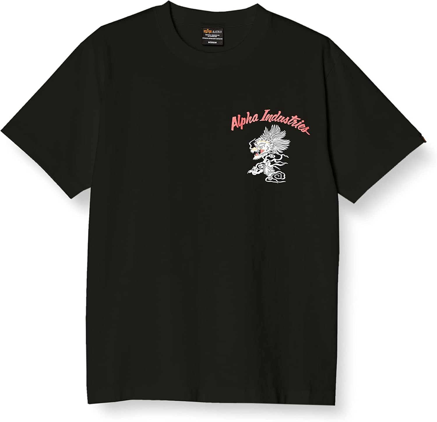 

Мужская сувенирная футболка с коротким рукавом и принтом на спине от ALPHA INDUSTRIES INC. TC1572, черный