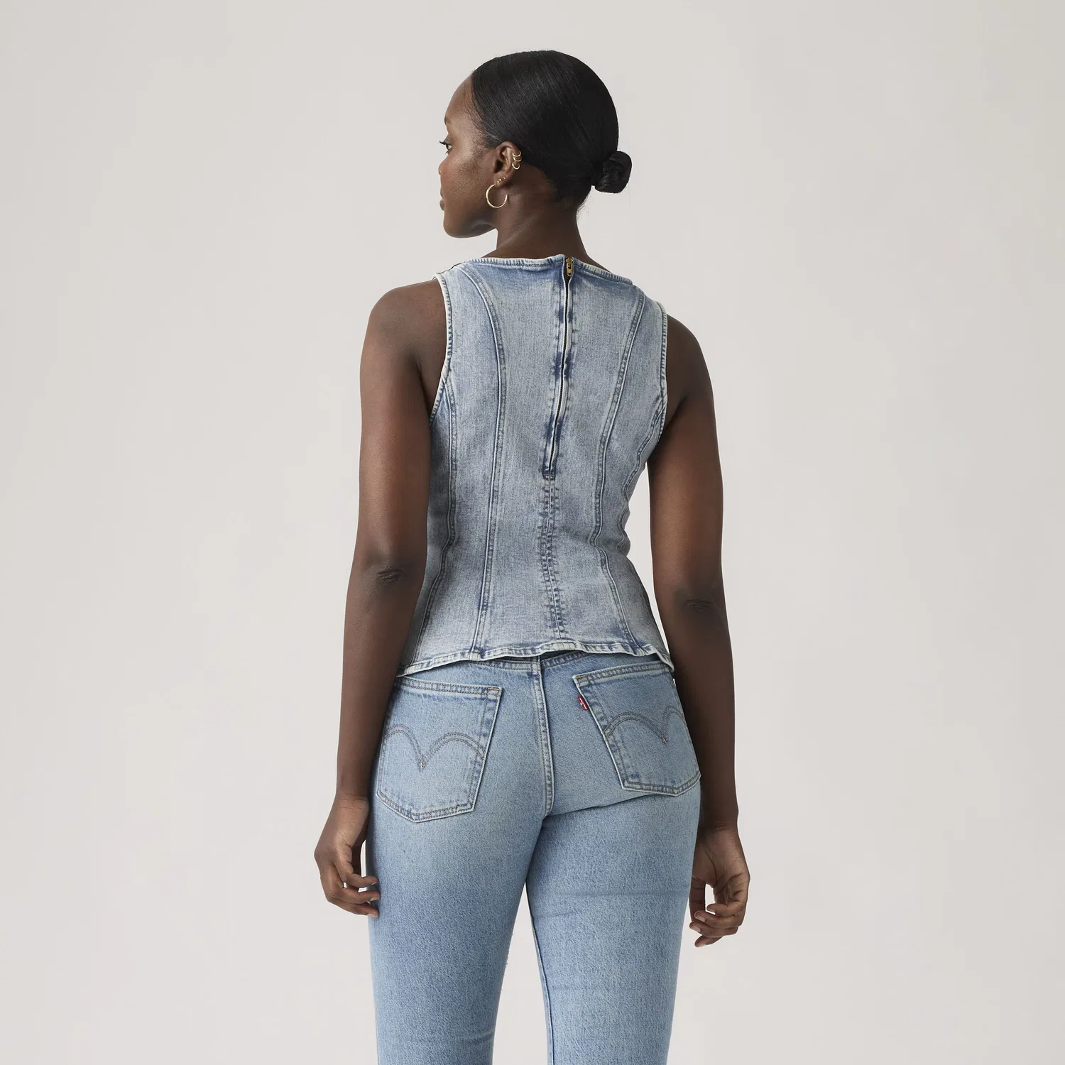 Топ с баской от Лейтон Levi's, Medium Wash — фото 4