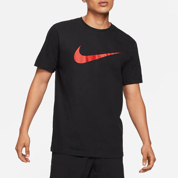 Футболка Men's Nike Solid Color Large Logo Printing Round Neck Short Sleeve Black T-Shirt, мультиколор — фото 2