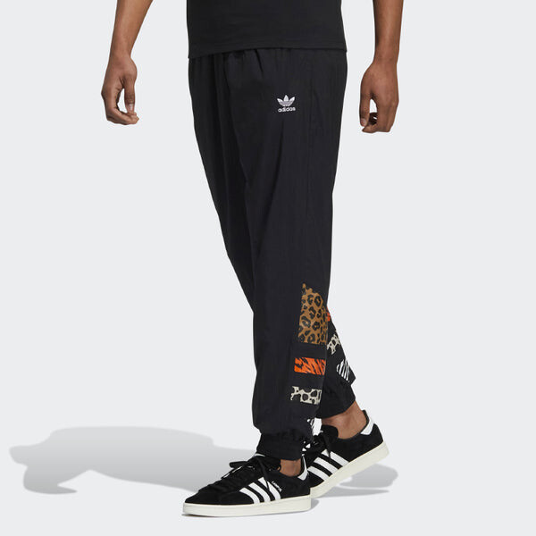 Спортивные штаны adidas originals x Atmos Crossover Leopard print Logo Bundle Feet Sports Pants Black, черный — фото 3