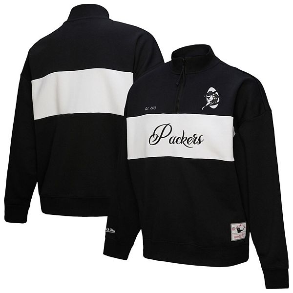 

Женская черная куртка quarter-zip green bay packers Mitchell & Ness