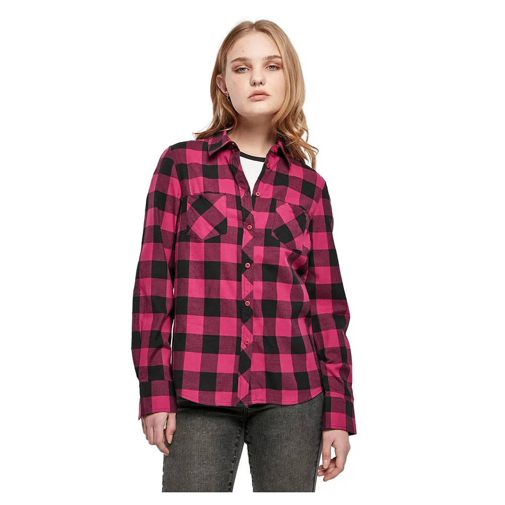 

Рубашка с длинным рукавом Urban Classics Turnup Checked Flanell, розовый