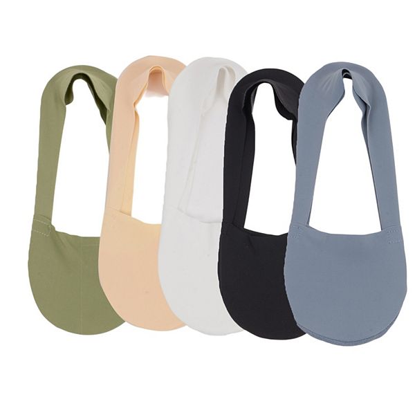 

5 пар женских носков-следков ice silk с низким вырезом, противоскользящей хлопковой подошвой и дышащей невидимой конструкцией Anna-Kaci, Green Black Blue