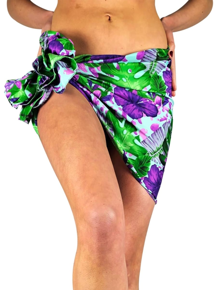 

Шарф King Kameha Green Purple Flower, бирюзовый