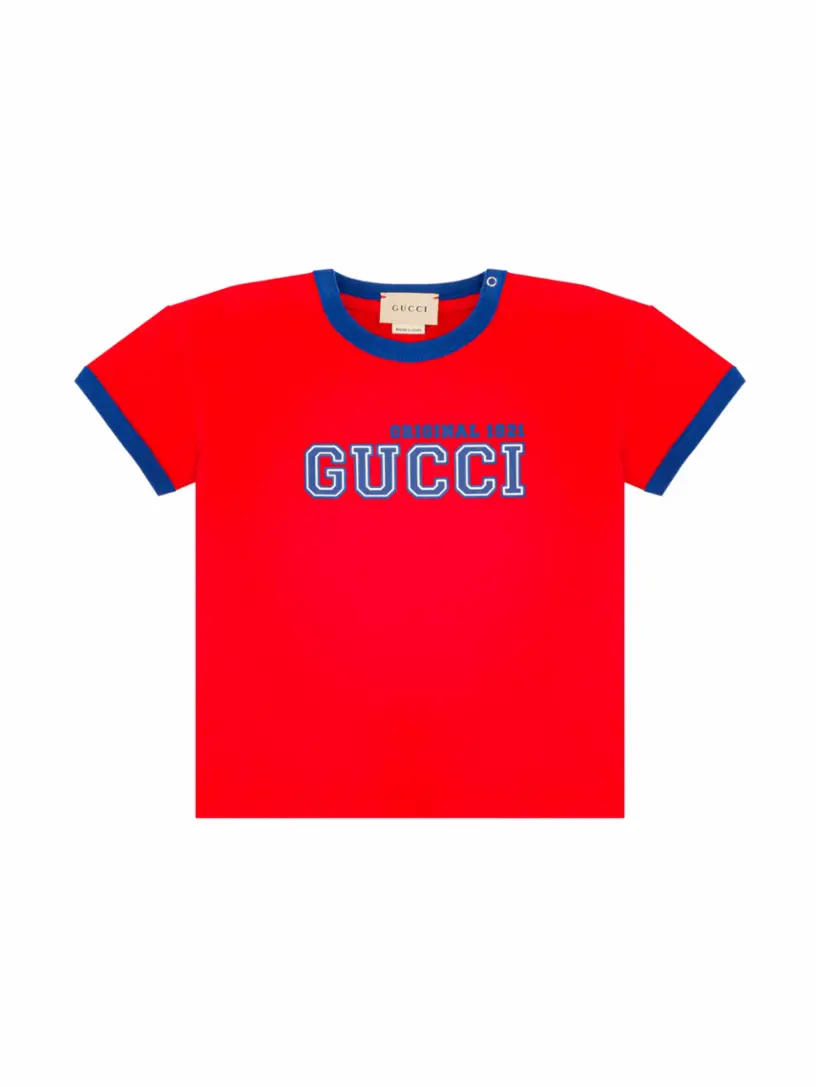 

Хлопковая футболка с логотипом Gucci, красный