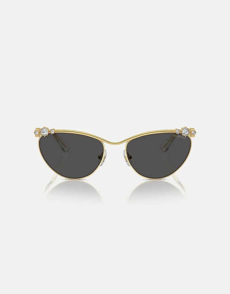 

Солнцезащитные очки Swarovski Cat eye с серыми линзами в золоте