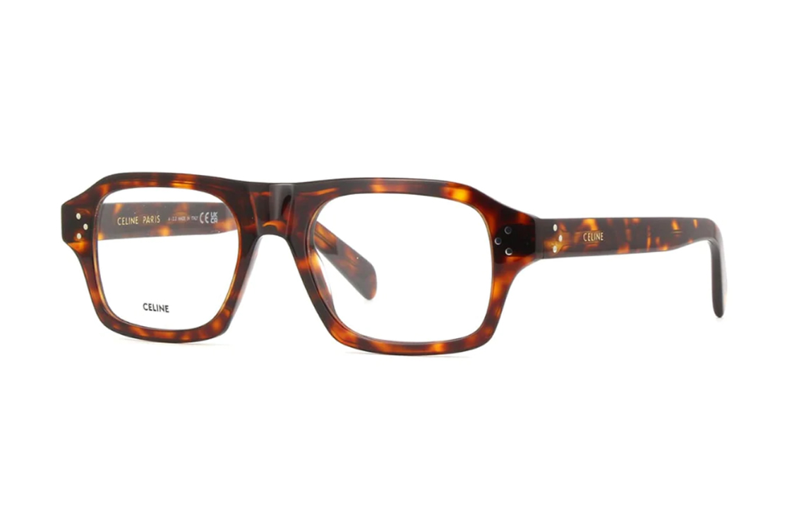 

CELINE Ацетатная прямоугольная оправа для очков мужская черепаховая, Tortoiseshell