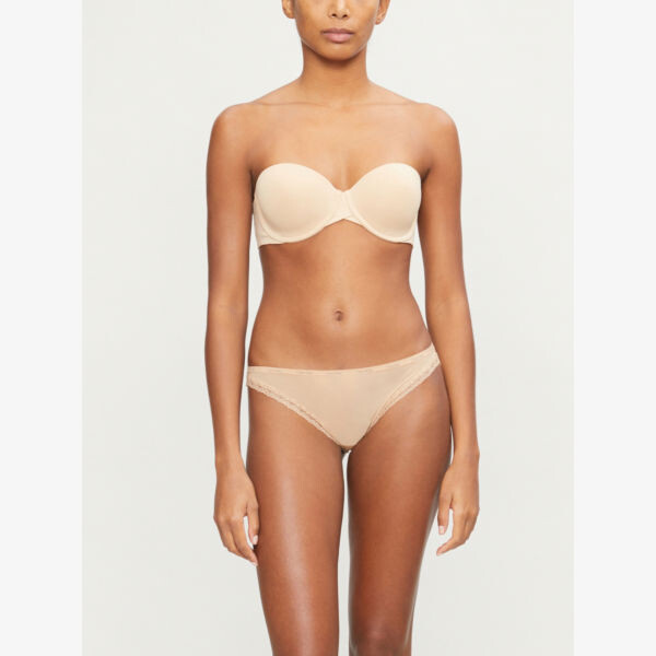 

Бюстгальтер без бретелек из микрофибры на косточках Calvin Klein, цвет 20n bare