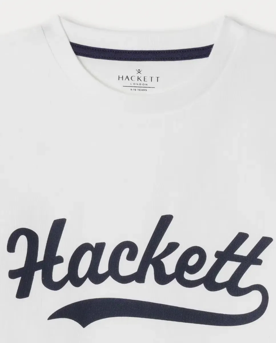 Детская футболка с логотипом Hackett, белый — фото 3