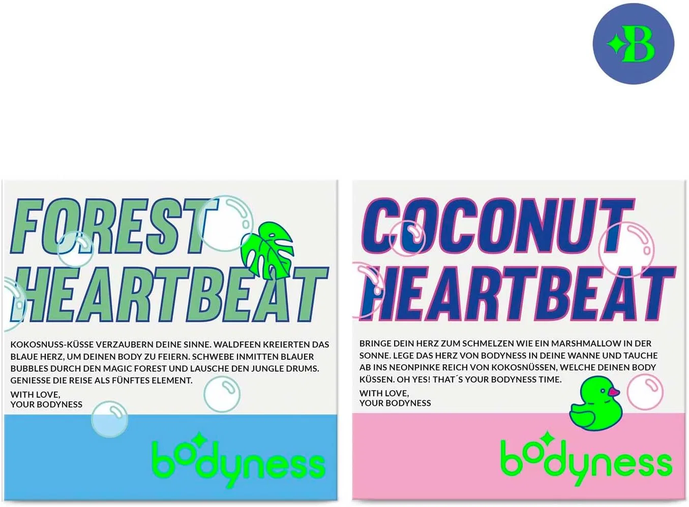 Набор бомбочек для ванны BODYNESS Neon Heart 6 шт. с кокосовым маслом Bodyness — фото 4