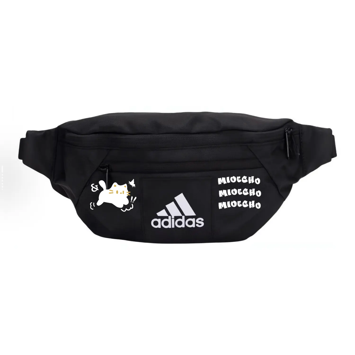 

Adidas Тканевая поясная сумка через плечо нагрудная унисекс черная, Kitten