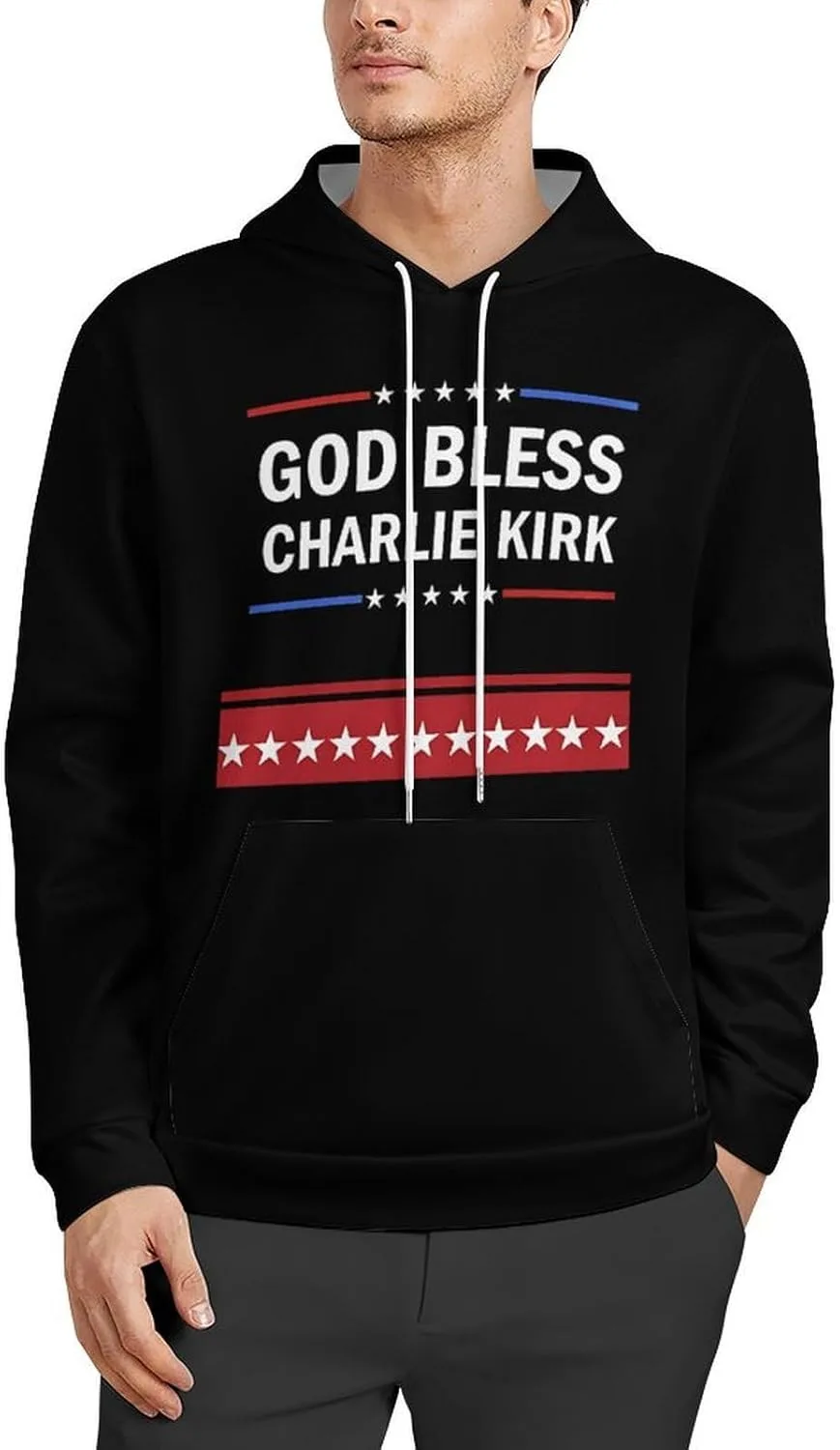 

Толстовка с капюшоном Charlie Kirk для мужчин, легкая, с карманами CONGIRLBOON