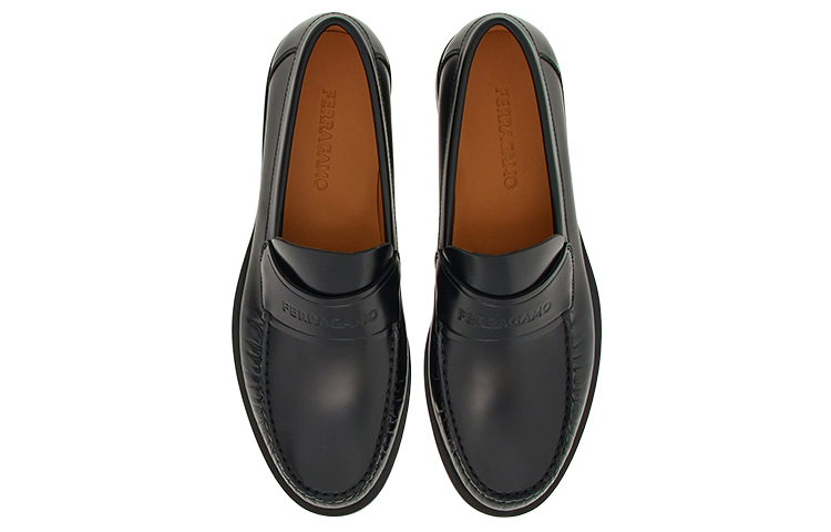 Ferragamo Феррагамо Лоферы из кожи с тиснением логотипа — фото 4