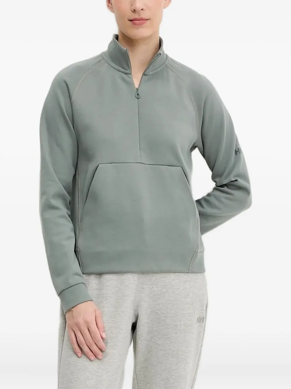 

Толстовка с карманом-кенгуру и застежкой-молнией на половину длины Helly Hansen, зеленый