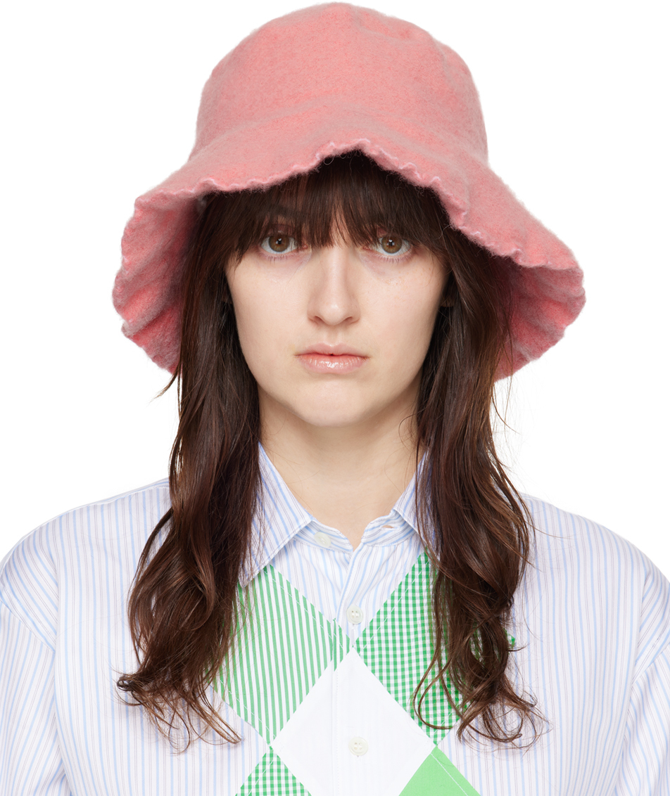 

Панама из шерстяного нейлонового твида Comme des Garcons Shirt, розовый
