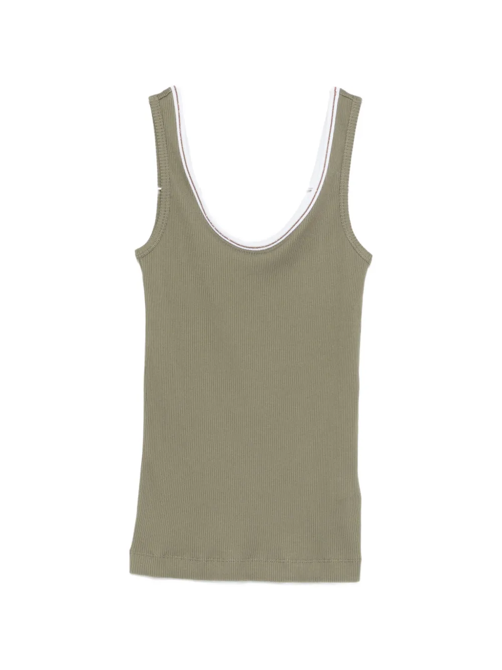 

Топ с ребристой отделкой Brunello Cucinelli, зеленый