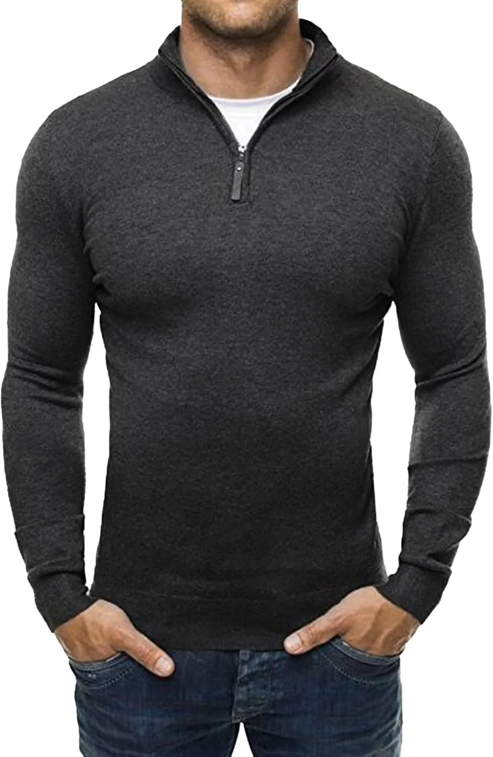 

Мужской свитер-поло с молнией