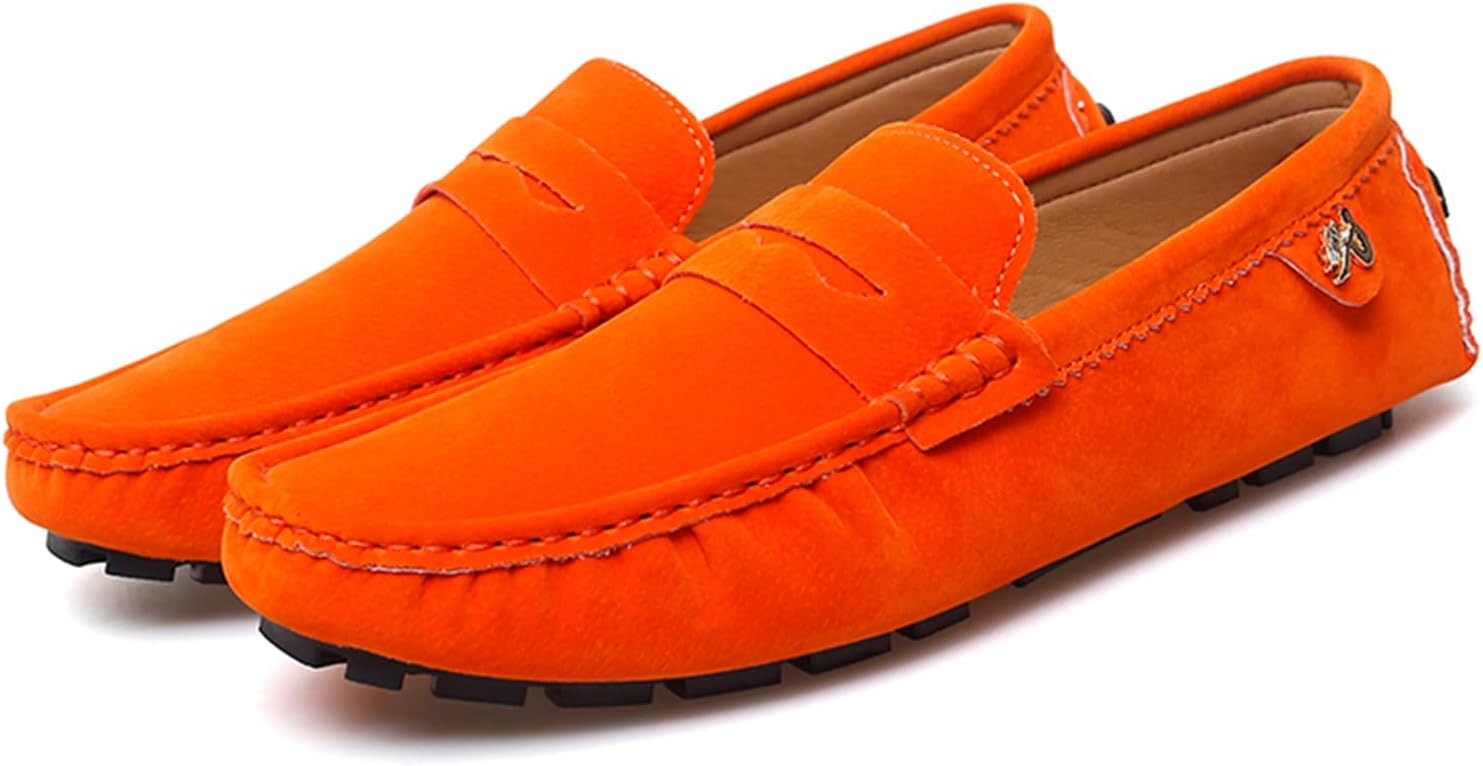 

Мужские мокасины Abborora Fashion Penny Loafers, туфли для вождения, слипоны, лодочные туфли, оранжевый