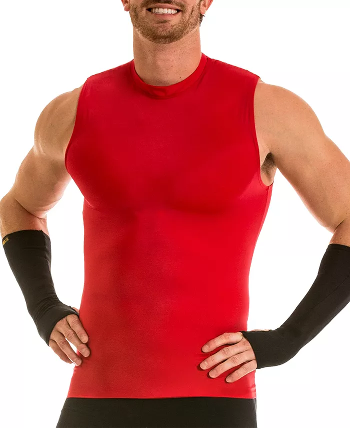

Мужская футболка-поло без рукавов с высоким воротом Activewear Hi-Neck Sleeveless Crewneck Instaslim, красный