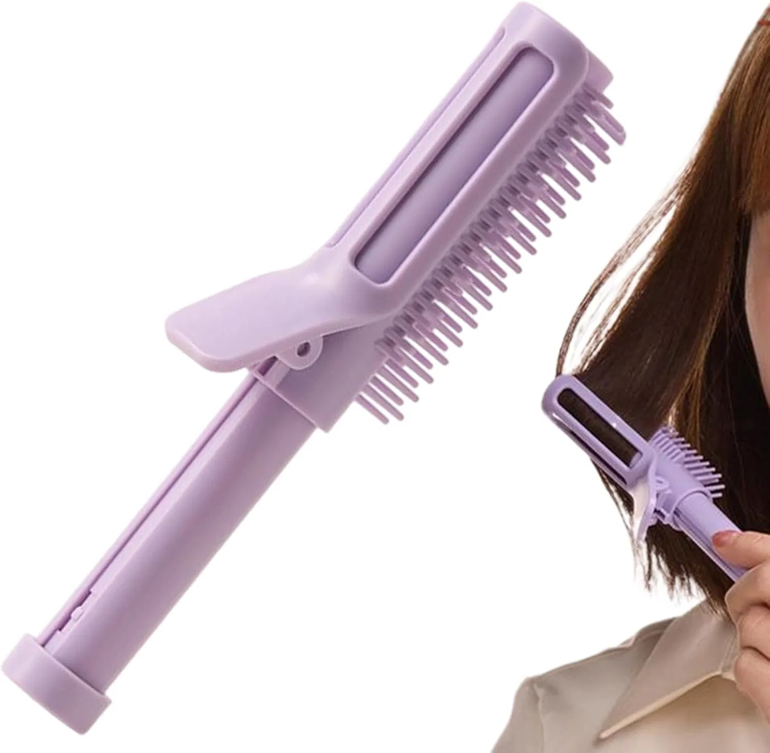 Расческа для curls Wjnflqn с клипсой, фиолетовая