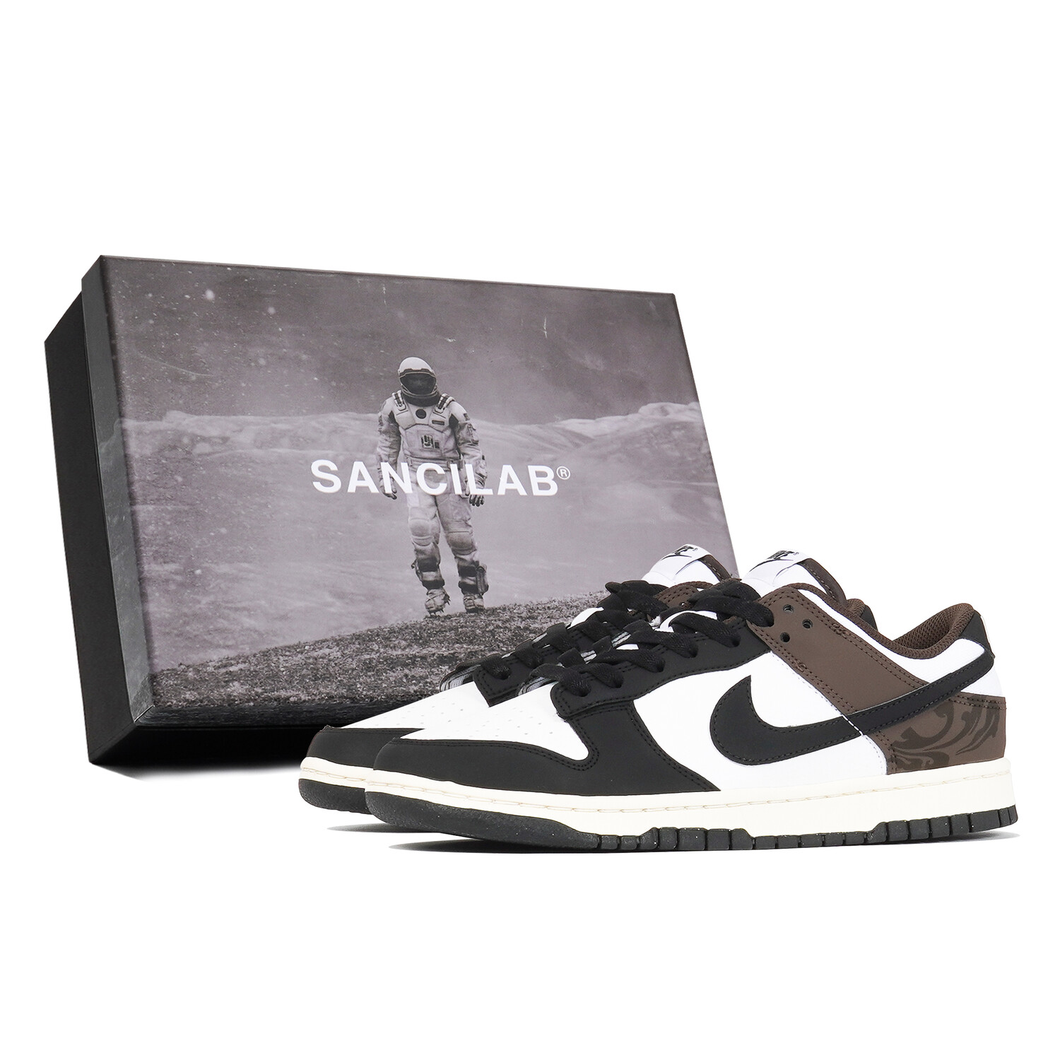 Кроссовки Nike Dunk Skateboarding Shoes Unisex Low-top White/brown/black, цвет Coffee