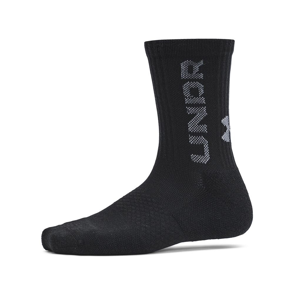 Детские носки UA Zone Mid Crew Under Armour, 3 пары, цвет Black Castle Rock — фото 4