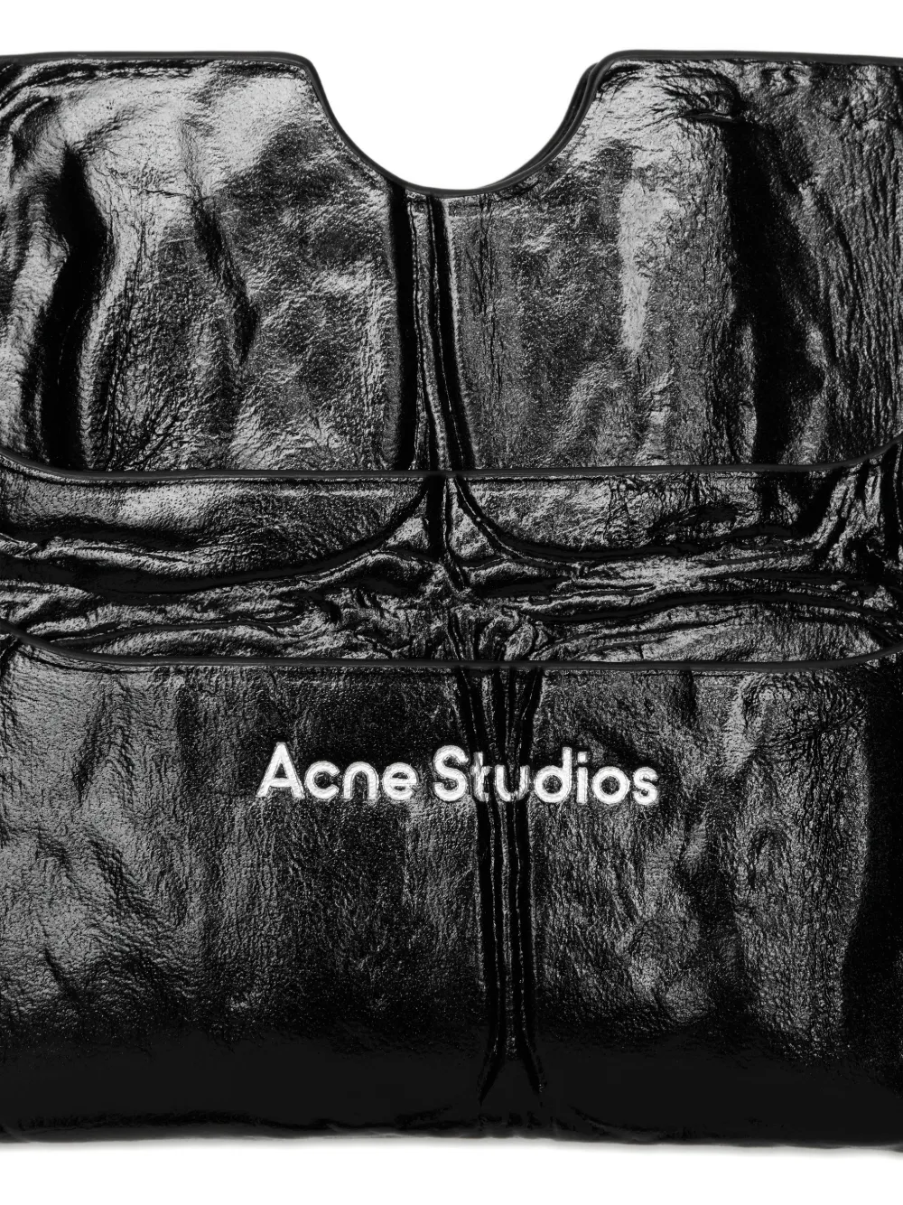 Тисненый держатель для карт с логотипом Acne Studios, черный — фото 4