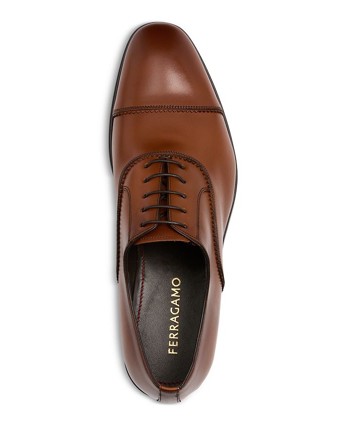Мужские оксфорды Boston с кожаным мыском FERRAGAMO, коричневый/бежевый — фото 2