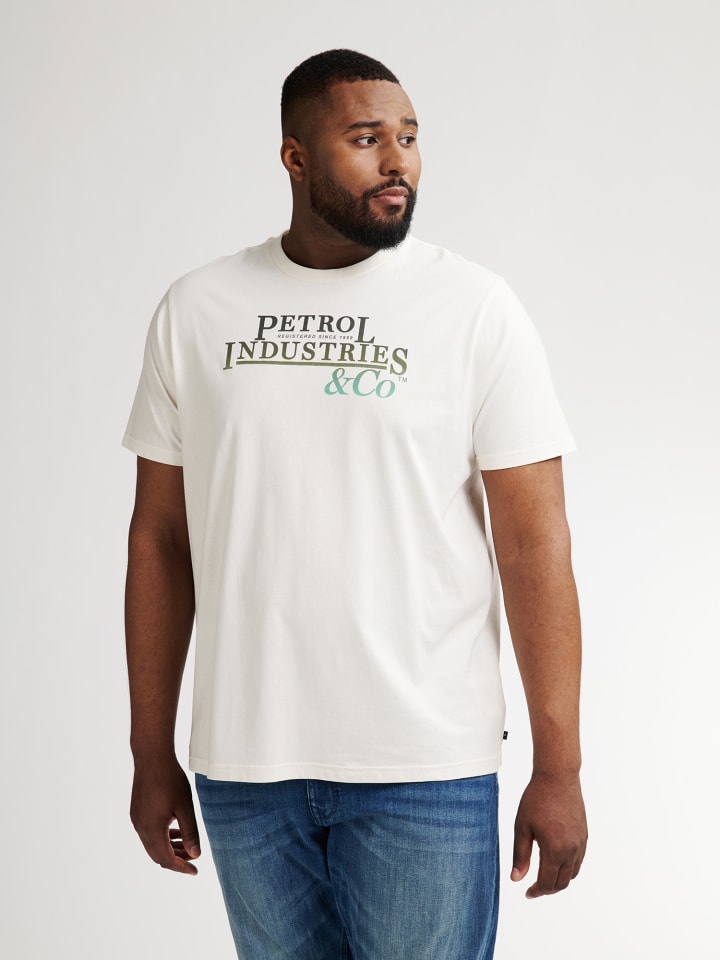 

Футболка с принтом размера плюс Rockport белого цвета Petrol Industries, Белый, Футболка с принтом размера плюс Rockport белого цвета Petrol Industries