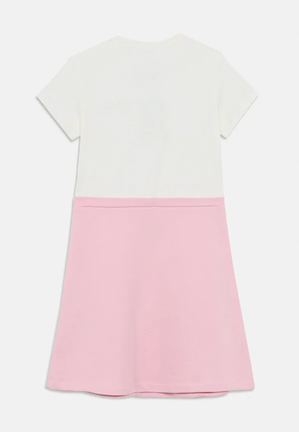 Платье с логотипом кампуса, блестящее трикотажное платье Versace, Bianco/Rosa/Multi Coloured — фото 2
