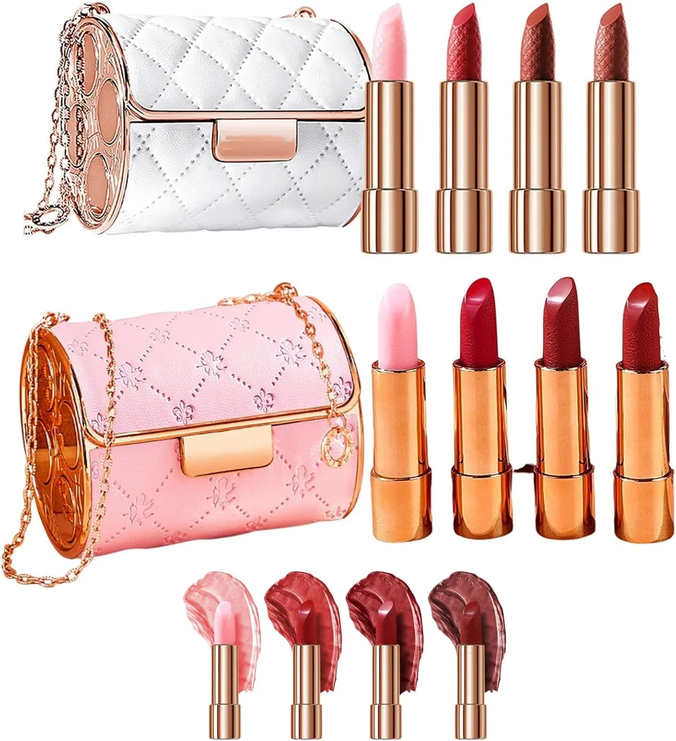 Набор матовых помад Velvet Matte Lipstick Set Goderat 4 шт. с цепочкой Mix-2pcs — фото 2