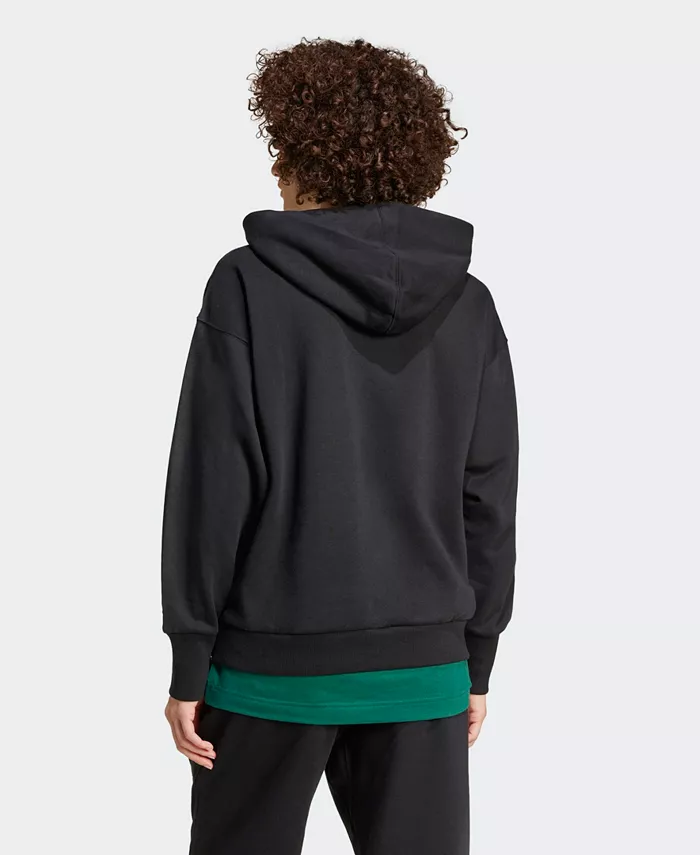 Женская флисовая толстовка бойфренда SZN adidas, черный — фото 2