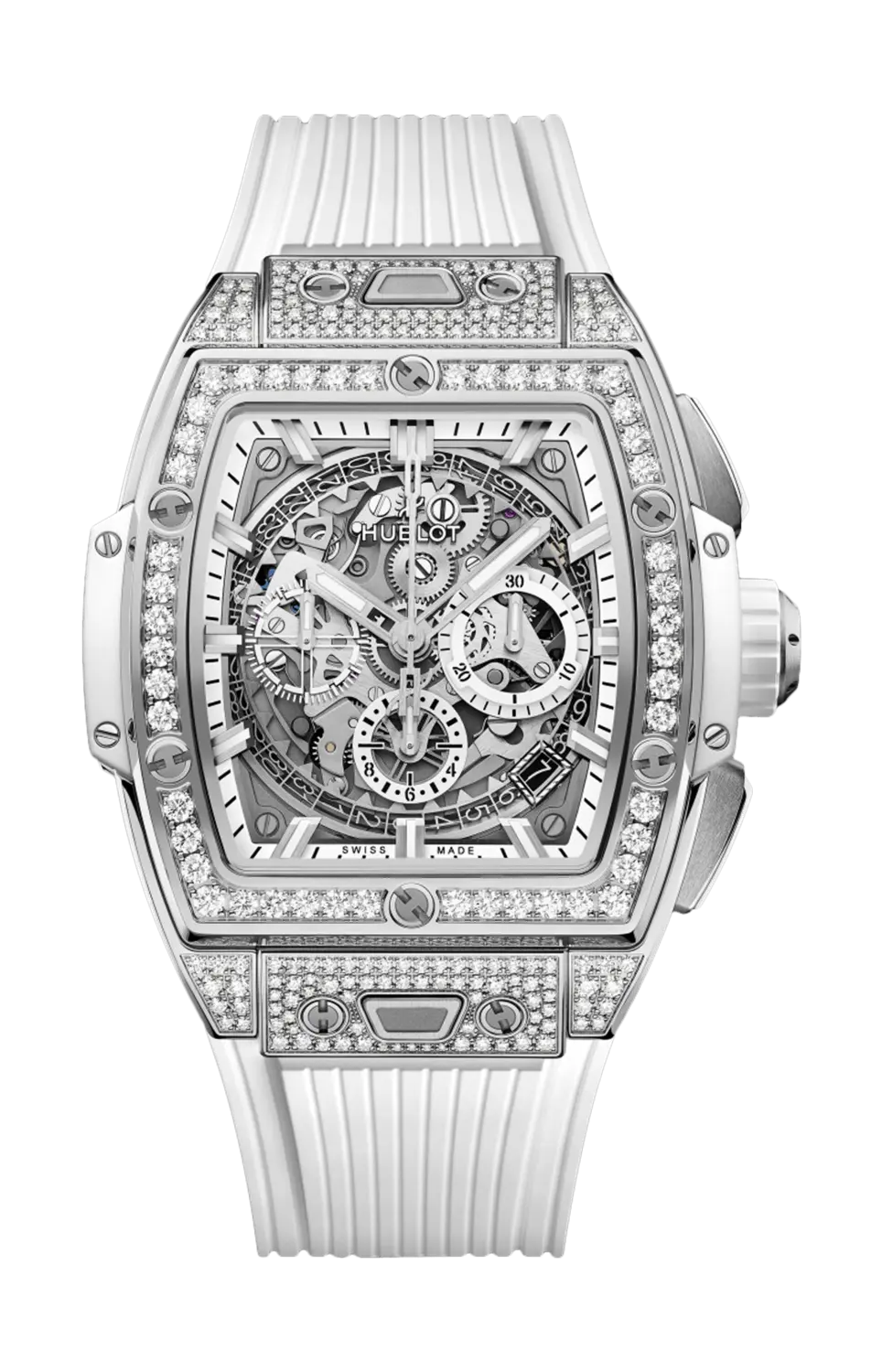 

Часы spirit of big bang titanium white pavé 42 мм Hublot