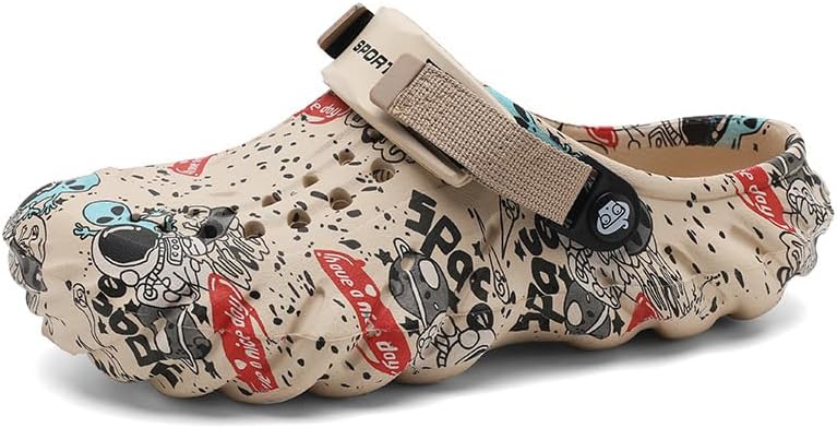 

Унисекс сабо с граффити-принтом, модные дышащие летние пляжные шлепанцы из ЭВА, повседневные садовые сандалии Azttoztto, хаки