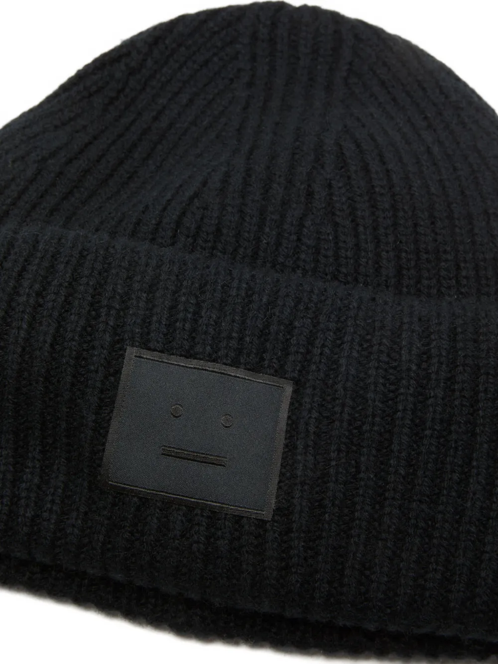 Шерстяная шапка с квадратной нашивкой Acne Studios, черный — фото 2
