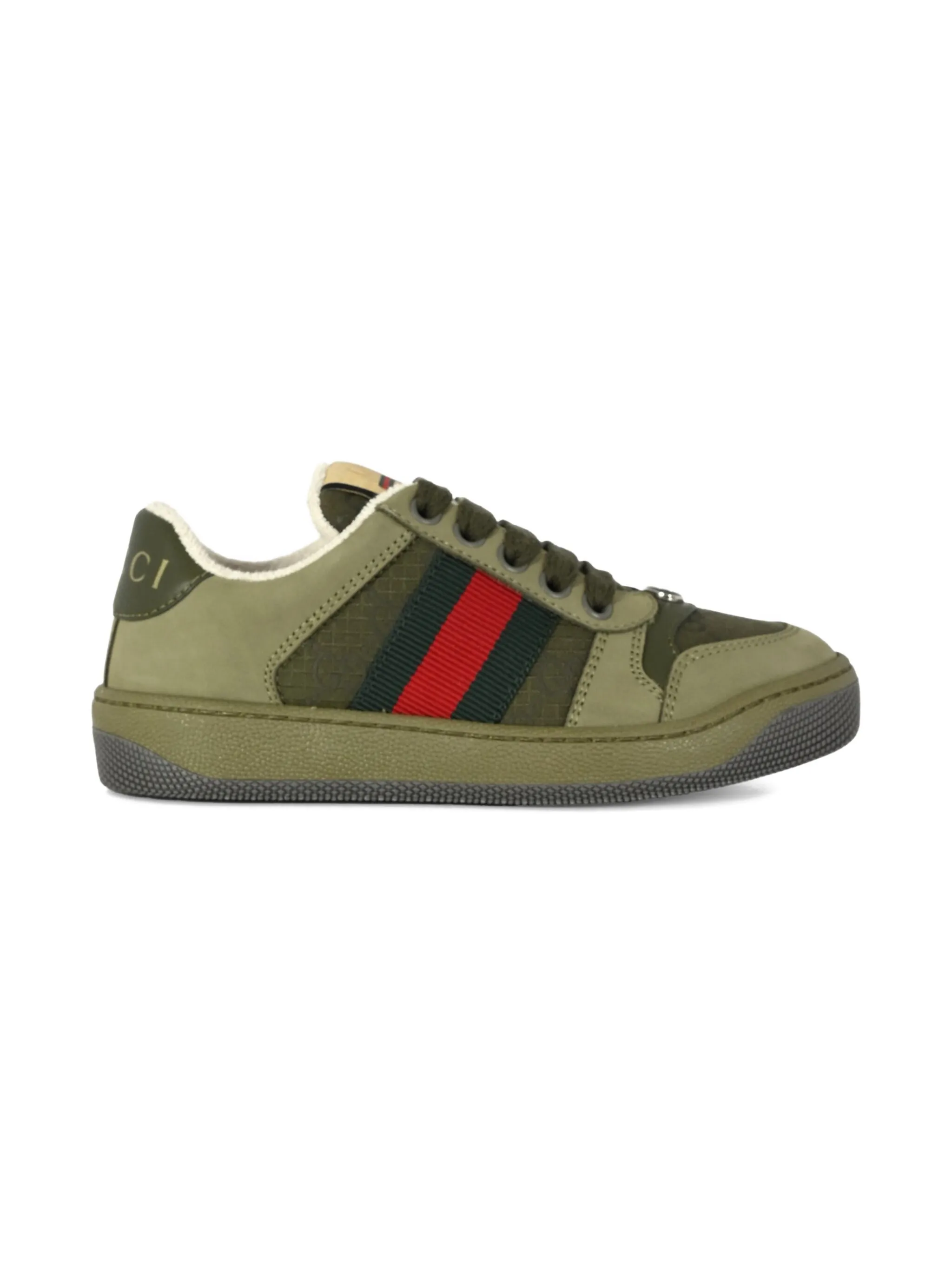Кроссовки с отделкой Web Gucci Kids, зеленый — фото 2